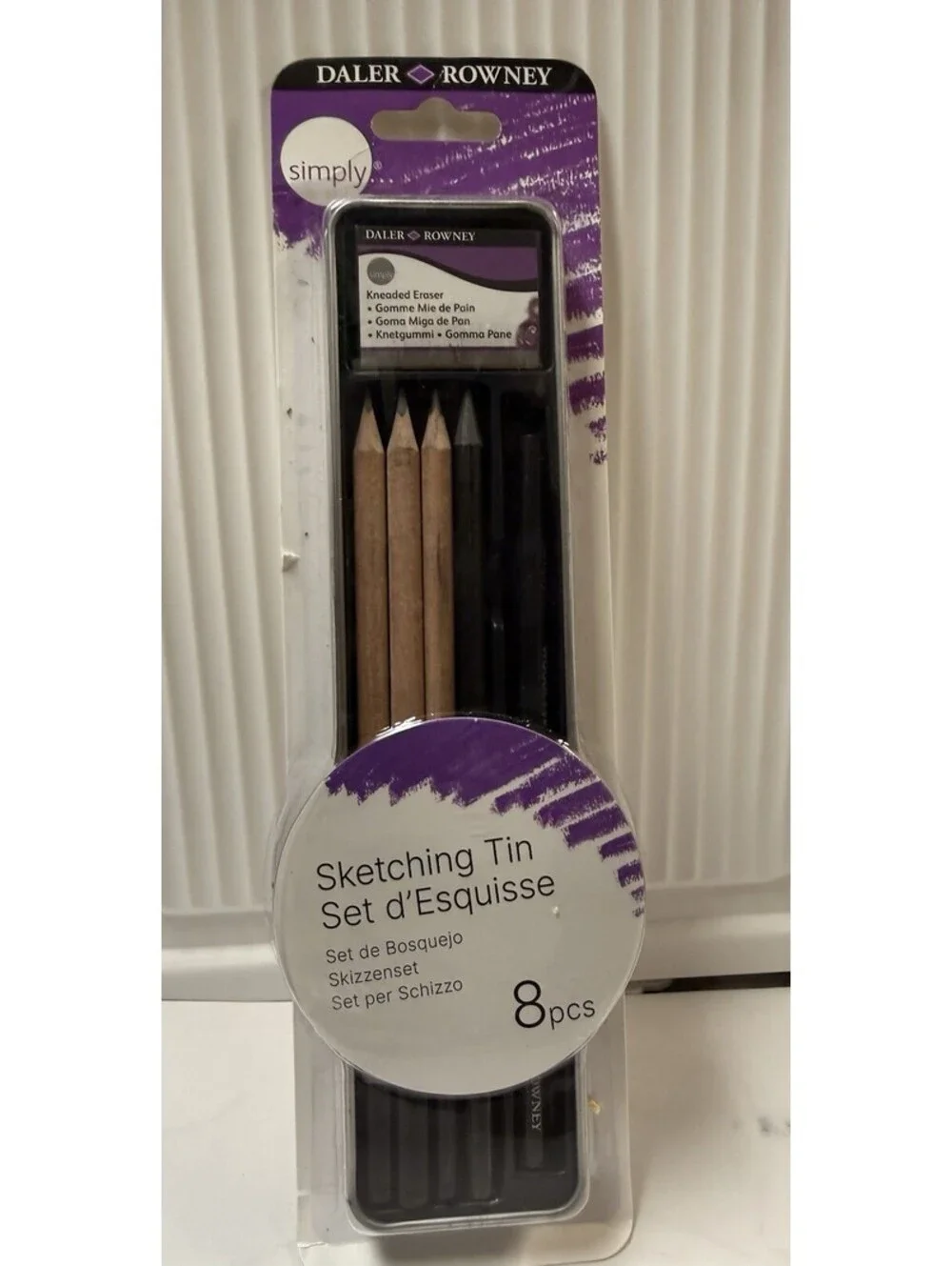 Daler Rowney 8 Piece Sketching Tin, Art Pencils 5011386092072 NEW